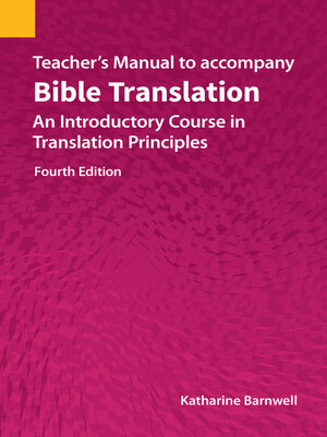cover image of Teacher's Manual to accompany Bible Translation